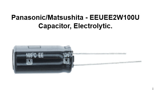 Lot of 2000 - Panasonic EEUEE2W100U Capacitor, 10uf 450V Electrolytic Radial