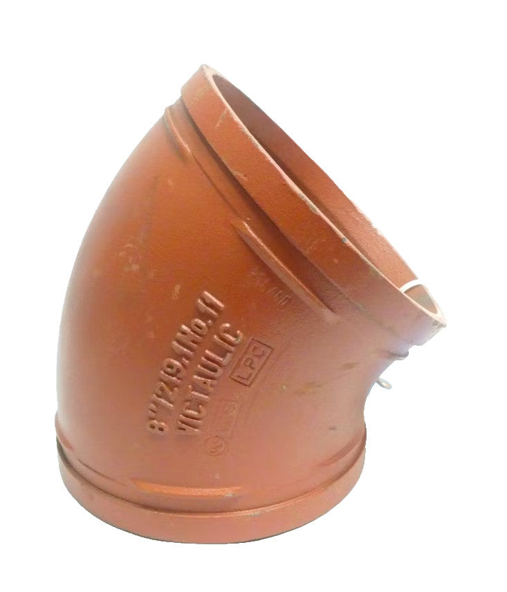 Victaulic 8" Style 11 Elbow 45-Degree Grooved End Pipe Fitting