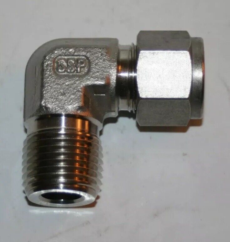  1/2" Tube x 1/2" MNPT  Elbow Fitting 316s SSP Duolok ISSD8ME8