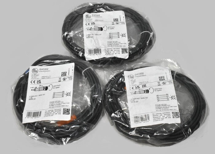 [Lot of 3] IFM Efector EVC002 Female Cordset, M12 Connector ADOGH040MSS0005H04