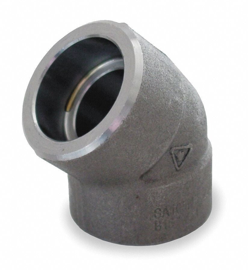 1-1/2" Class 6000 Socket Weld 45 Degree Elbow A105 Forged Steel Pipe Fitting 