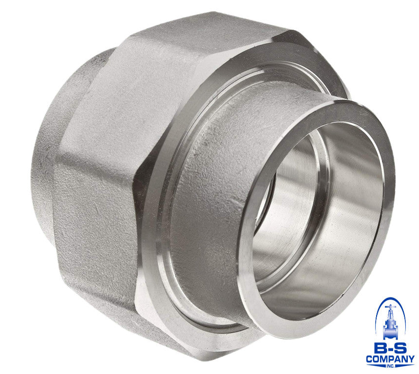 Forged Stainless Steel UNION 2" 3000 3M Socket Weld F316/F316L 