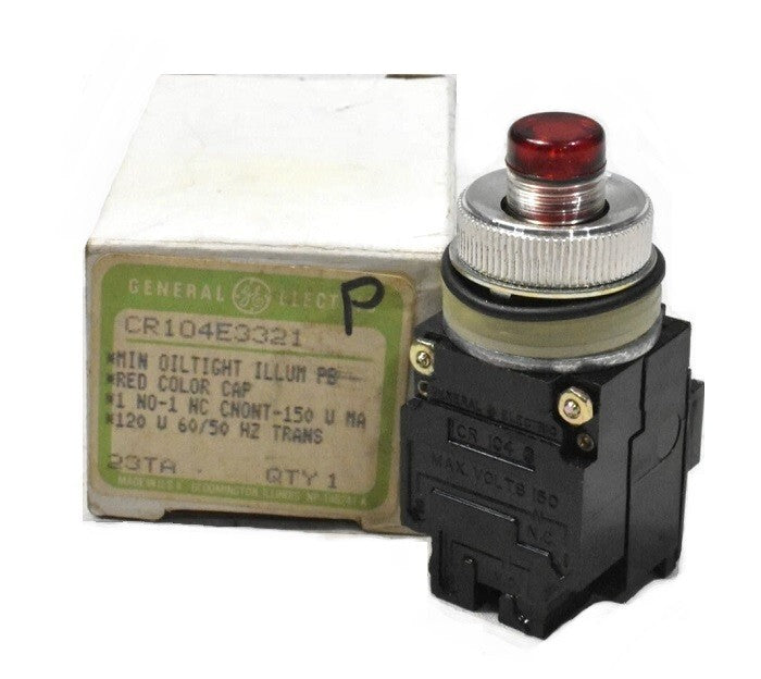 GE General Electric CR104E3321 Push Button with Red Cap 1 NO - 1 NC