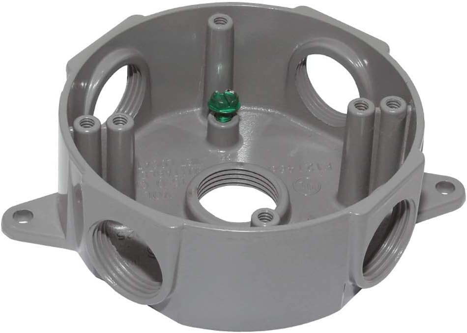 BWF RB7 ROUND4 INCH WEATHERPROOF BOX 5 3/4 INCH HOLES LOT OF 4