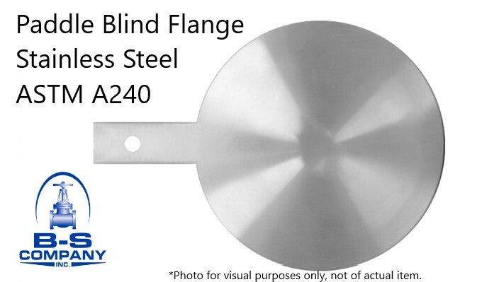 Paddle Blind Flange 316L Stainless Steel 30" 150# ASTM A240